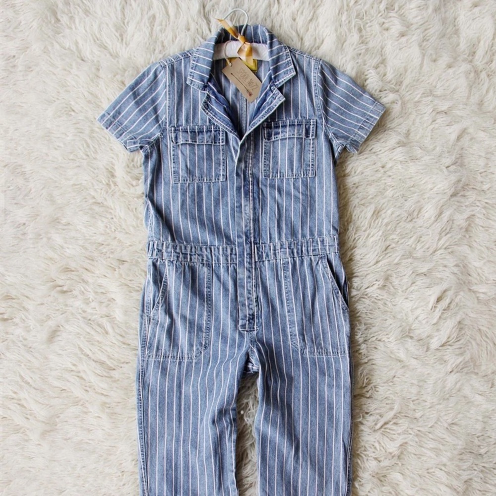 Railroad Stripe Jumpsuit Coveralls